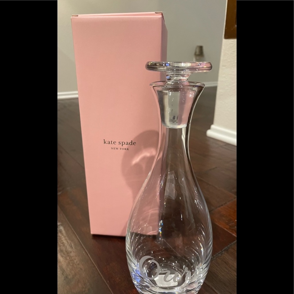 NWT NIB Kate Spade “Ours” Glass Wine Decanter